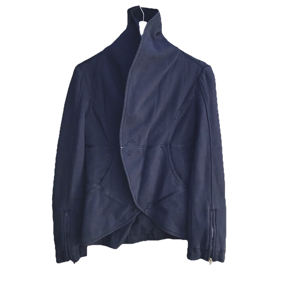 Diesel Black Avant Garde Draped Jacket Medium Cotton Moto Asymmetrical Y2K